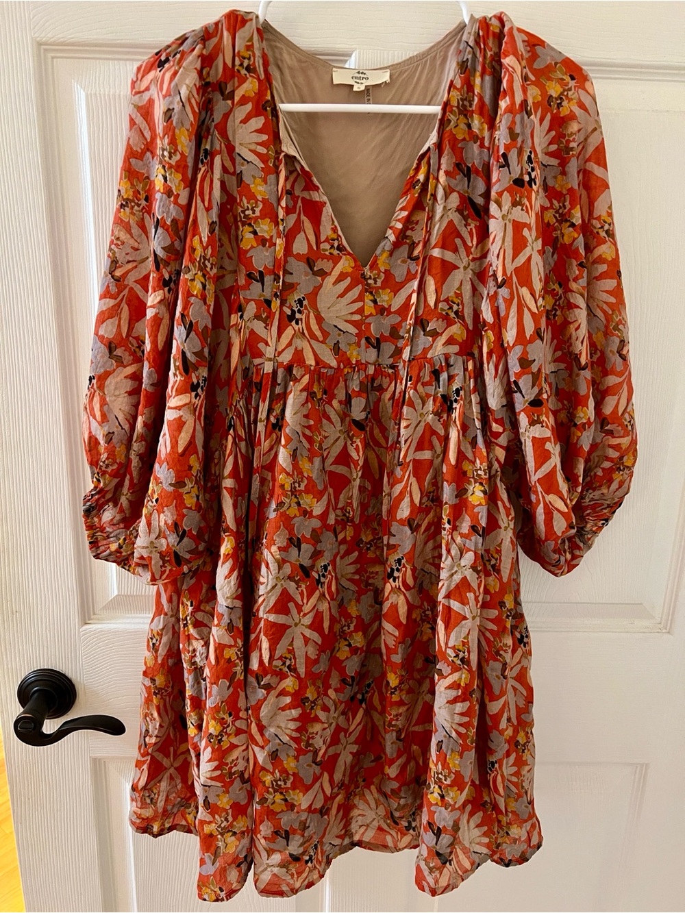 entro Floral V-Neck Mini Dress